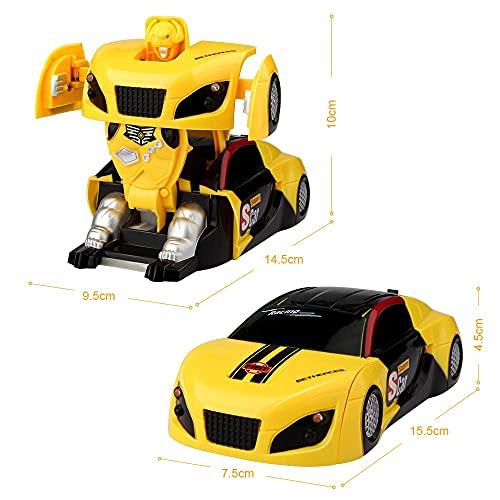 Baztoy Coche teledirigido Transforma robot juguete infantil RC coche niño niña doble modo de rotación 360 ° Stunt Coche Escalada función mando a distancia vehículos juegos interiores regalos