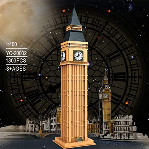 BBDI Modelo de construcción de bloques de construcción, 1303 piezas de arquitectura del Big Ben de Londres, 1:400, modelo de arquitectura famoso mundial, juguete compatible con casa Lego