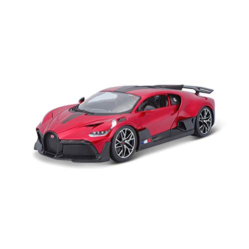 Bburago Bugatti Divo 18-11045R - Maqueta de Coche a Escala 1:18, Puertas y capó Abierto, 25 cm, Color Rojo