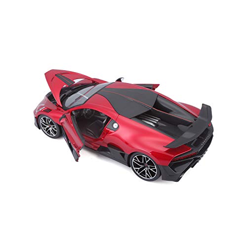 Bburago Bugatti Divo 18-11045R - Maqueta de Coche a Escala 1:18, Puertas y capó Abierto, 25 cm, Color Rojo