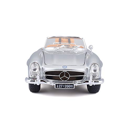 Bburago- Mercedes Benz 300 SL Plata Coche de Juguete, Color Plateado (18-12049S)