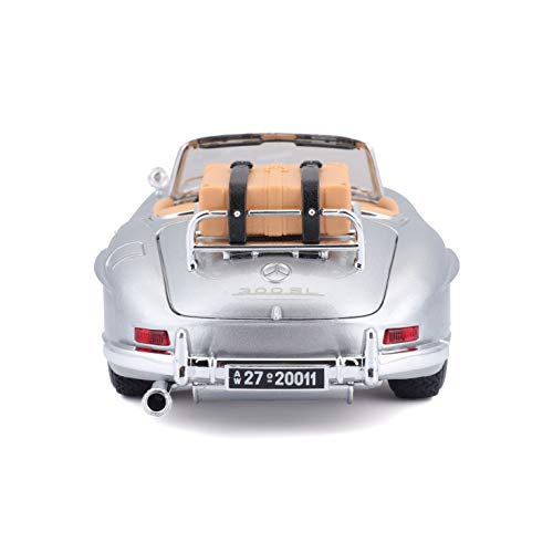 Bburago- Mercedes Benz 300 SL Plata Coche de Juguete, Color Plateado (18-12049S)