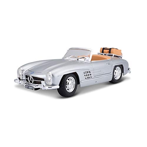 Bburago- Mercedes Benz 300 SL Plata Coche de Juguete, Color Plateado (18-12049S)