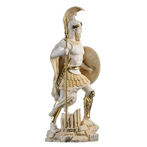 BeautifulGreekStatues Ares Mars Dios De La Guerra Hijo De Zeus Estatua Romana Alabastro Tono Dorado 25 cm