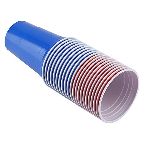 Beer Pong Set, Beer Pong Cups-22 Cups 4 Bolas de ping-pong para eventos al aire libre como fiestas, barbacoas, chupar rueda, eventos grupales, campamentos(tazas rojas 11 + tazas azules11 + 4 bolas)