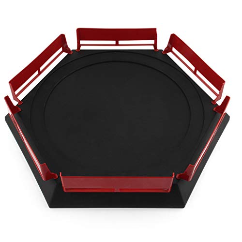 BENGKUI Gyro Arena Disk, Nueva Empresa Beyblad Burst Gyro Arena Disk Spinnig Top Toy Accessories Beyblad Stadium Kids Fondo Rojo y Borde Negro