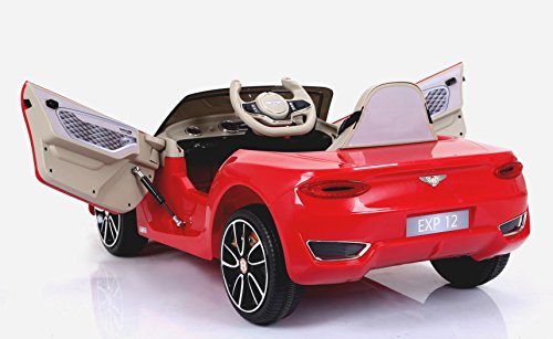 Bentley EXP12, Rojo Pintado, Licencia original, Batería accionada, Puertas de la abertura, Asiento de cuero, Motor 2x, Batería de 12 V, 2.4 Ghz teledirigido, Ruedas suaves de EVA, Arranque suave