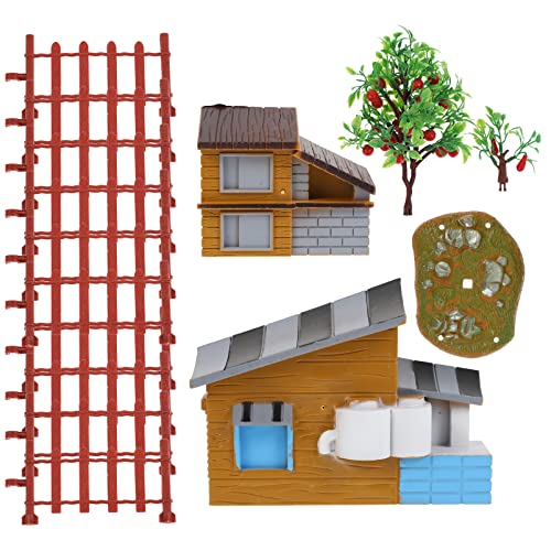 BESPORTBLE 13 Unids Granja Modelo Conjunto Artificial Plantas Verdes Cerca Modelo Casa Modelo Simulación Mini Granja Escena Modelo Bricolaje Navidad Pueblo Casa Oferta ( Color Mixto )