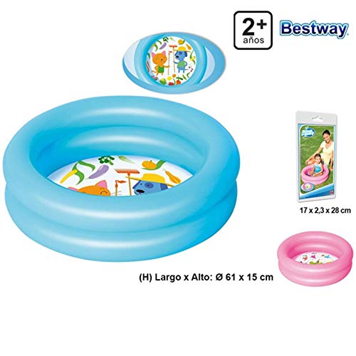 Bestway - Piscina Hinchable Redonda 15 x 61 cm, Piscina Inflable Infantil 20 litros, Vinilo Resistente, Pared de Doble Anillo, Exterior, jardín, Patio, fácil de Montar, Color Aleatorio