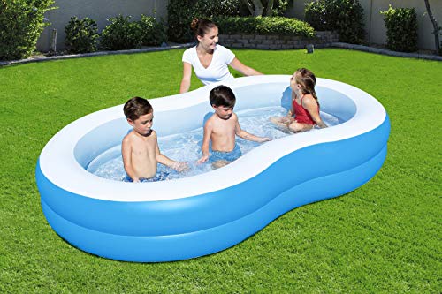 Bestway Piscina Inflable Familiar Gran Lago 54117, color azul, 262 x 157 x 46 cm