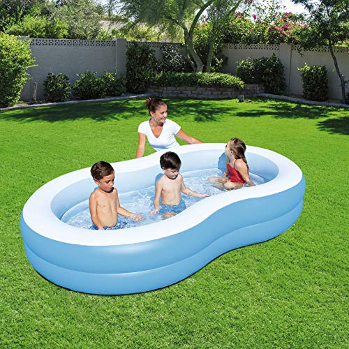 Bestway Piscina Inflable Familiar Gran Lago 54117, color azul, 262 x 157 x 46 cm