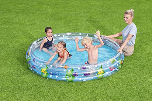 Bestway Schwimminsel Big Red Truck, 280 x 149 cm Piscina de Juegos Hinchable de 3 Anillos Profundidades Marinas, Color