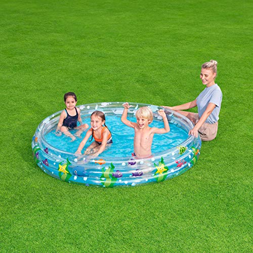 Bestway Schwimminsel Big Red Truck, 280 x 149 cm Piscina de Juegos Hinchable de 3 Anillos Profundidades Marinas, Color