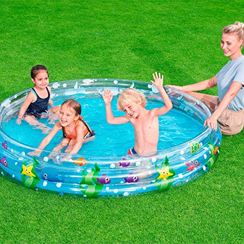 Bestway Schwimminsel Big Red Truck, 280 x 149 cm Piscina de Juegos Hinchable de 3 Anillos Profundidades Marinas, Color