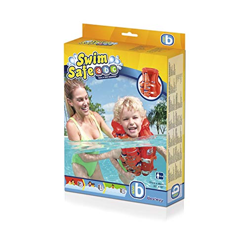 Bestway Swim Safe 32156 Chaleco Inflable Deluxe con Forro, Unisex Adulto, 3-6 Años