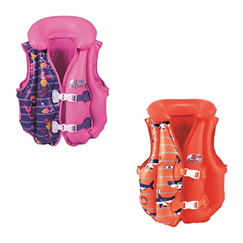 Bestway Swim Safe 32156 Chaleco Inflable Deluxe con Forro, Unisex Adulto, 3-6 Años