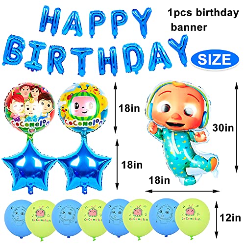 BESTZY Decoraciones para Fiestas Temáticas, Globos para Fiestas de Cumpleaños para Niños, Globos de Papel de Aluminio, Niños y Baby Showers (Azul)