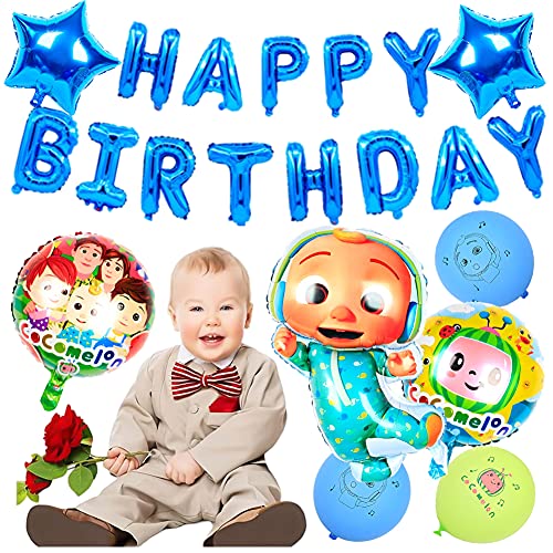 BESTZY Decoraciones para Fiestas Temáticas, Globos para Fiestas de Cumpleaños para Niños, Globos de Papel de Aluminio, Niños y Baby Showers (Azul)