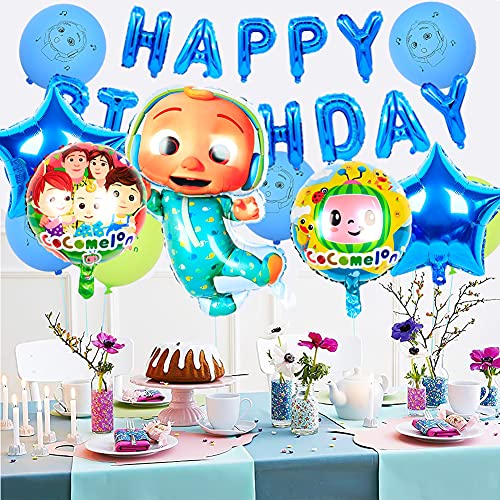 BESTZY Decoraciones para Fiestas Temáticas, Globos para Fiestas de Cumpleaños para Niños, Globos de Papel de Aluminio, Niños y Baby Showers (Azul)