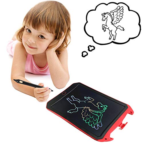 BIBOYELF Tableta De Escritura Lcd Para Regalo De Cumpleaños, Juguete Para Niños Tablero De Dibujo Electrónico Colorido De 8.5 '' Pizarra De Oficina - Bloqueo De Botón De Borrado Incluido (Rojo)