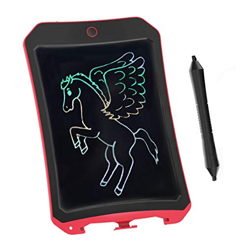 BIBOYELF Tableta De Escritura Lcd Para Regalo De Cumpleaños, Juguete Para Niños Tablero De Dibujo Electrónico Colorido De 8.5 '' Pizarra De Oficina - Bloqueo De Botón De Borrado Incluido (Rojo)