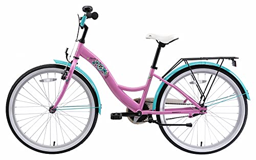 BIKESTAR Bicicleta Infantil para niñas a Partir de 10 años | Bici 24 Pulgadas con Frenos | 24" Edición Clásica Rosa