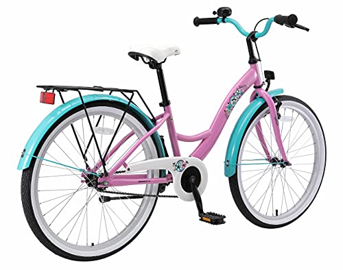 BIKESTAR Bicicleta Infantil para niñas a Partir de 10 años | Bici 24 Pulgadas con Frenos | 24" Edición Clásica Rosa