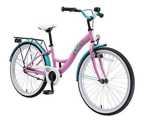 BIKESTAR Bicicleta Infantil para niñas a Partir de 10 años | Bici 24 Pulgadas con Frenos | 24" Edición Clásica Rosa