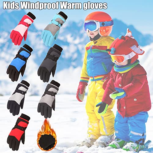 BIKETAFUWY Guantes de esquí para niños, guantes de invierno, guantes para deportes al aire libre, impermeables, resistentes al viento, para niños de 7 a 16 años