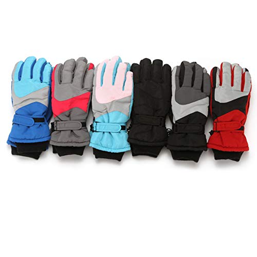 BIKETAFUWY Guantes de esquí para niños, impermeables, cálidos, completos, para deportes y ciclismo, para niños de 6 a 13 años