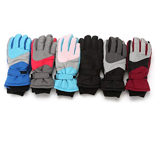 BIKETAFUWY Guantes de esquí para niños, impermeables, resistentes al viento, para la nieve, para niños de 6 a 11 años