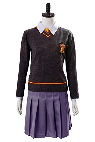 Bilicos Disfraz de Granger Hermione de Gryffindor, uniforme escolar, cosplay, para adultos y mujeres