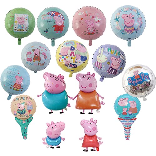 BINQILIN 15Pcs Decoración de Fiesta Decorativo Globo De Papel De Aluminio con Globo De Dibujos Animados Adecuado para Todo Tipo De Fiestas de cumpleaños Decoración