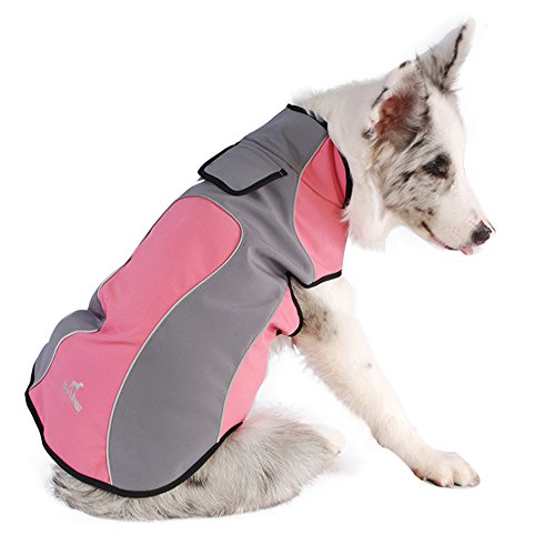 BLACKDOGGY Abrigo Impermeable para Perros Abrigo de Perro con Velcro fácil de Usar cómoda Ropa de Abrigo de Lana de Polo Grande para el Exterior y el Clima frío Vinculante Reflejo Visible en la Noche