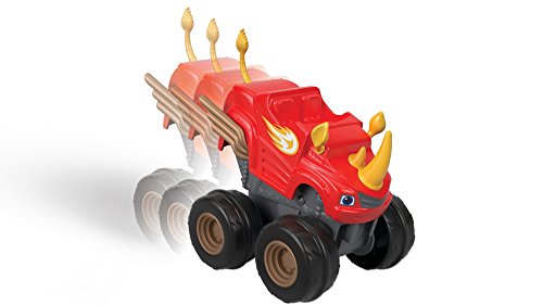 Blaze- Rinoceronte - Coche Monster Truck de Juguete de 3 años, Multicolor (Mattel Italy s.r.l. FHV04)