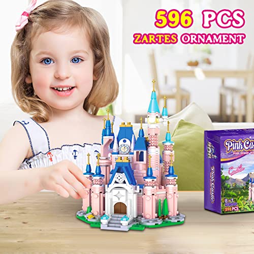 Bloques de construcción de castillo de princesa, juguetes de palacio rosa, juego de construcción de castillo de princesa, juguetes educativos, regalo de juguetes para niños y niñas de 6 a 12 años