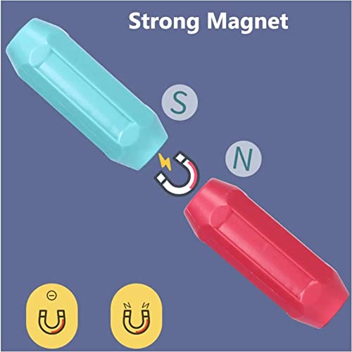 Bloques de construcción magnéticos con Movimiento, Palos y Pelotas de encastre con imanes, Juguete de Desarrollo de Habilidades motoras de Estilo Montessori.