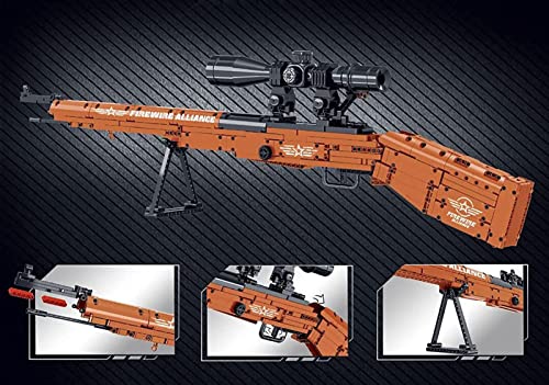 Bloques de Construcción Rifle Francotirador Militar 98K, 715 Piezas Kits de Modelos Armas para Niños y Adultos, Compatible con Pistola Lego A,One Size