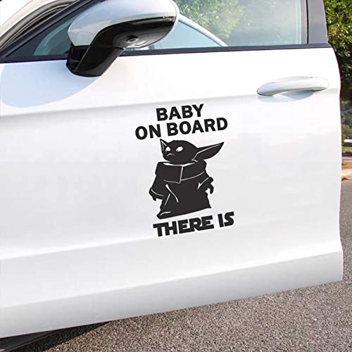 BLOUR Bebé Yoda Pegatinas Mandalorian Funny Window Vinyl Decal Sticker para Coche portátil Pared Maleta Espejo camión Puerta 20 * 14.5 cm