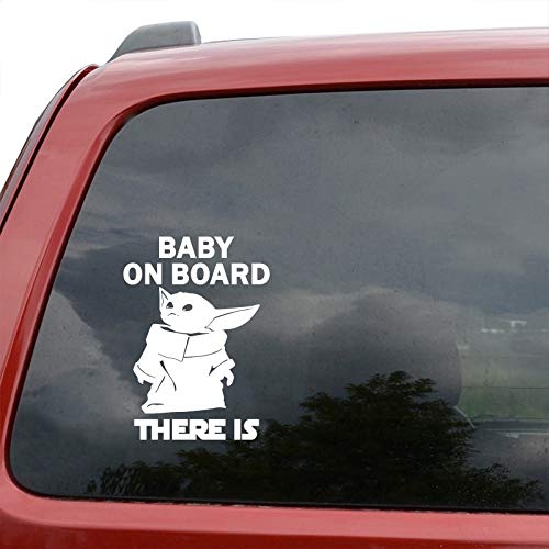 BLOUR Bebé Yoda Pegatinas Mandalorian Funny Window Vinyl Decal Sticker para Coche portátil Pared Maleta Espejo camión Puerta 20 * 14.5 cm