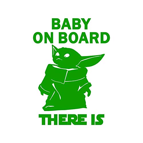 BLOUR Bebé Yoda Pegatinas Mandalorian Funny Window Vinyl Decal Sticker para Coche portátil Pared Maleta Espejo camión Puerta 20 * 14.5 cm