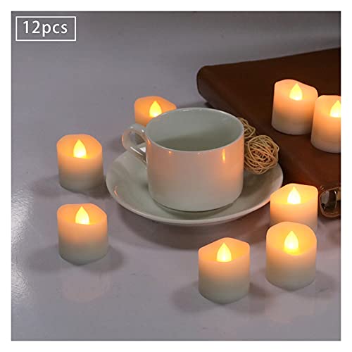 BLTR Realista 6 Piezas CR2450 Batería Velas sin flamadas con Remoto, 120 Horas de Largo año Nuevo año Nuevo Velas de Tiempo for cumpleaños Vela de Estado de ánimo