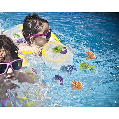 Blue Panda Piscina de Saltos Juguetes Â € “13 Paquete subacuáticas Juguetes para niños, Buceo de Captura de línea, Incluye 1 La Captura de 13 Red de Pesca, Multicolor