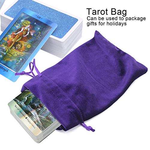 Bolsa de Tarot de Terciopelo - Reutilizable Bolsa de Dados Bolsa de Runas Bolsa con CordóN Bolsa de Almacenamiento para la Baraja de Cartas del Tarot Cartas de Oracle Joyas (Púrpura)