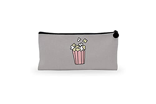 Bonamaison Estuche de Lona con Cremallera para lápices, con impresión Digital, para Escuela, Bolsa de Lona para niños, niñas, 100% algodón, Unisex, 1 Unidad, 21 x 12 cm