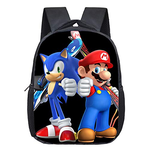 Bonamana - Mochila escolar con impresión en 3D de Super Mario Bros, mochila de viaje