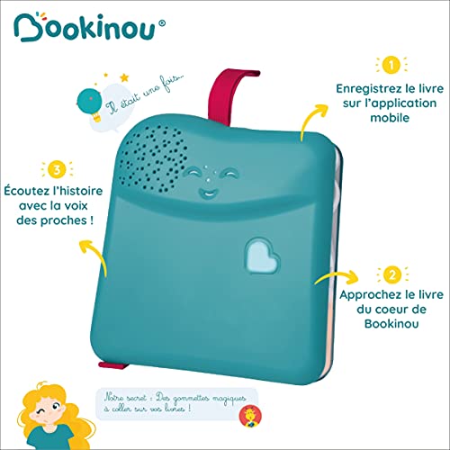 BOOKINOU - Contadora de libros con voz de los cercanos, caja de historias, lectora de audio - Niños de 2 a 7 años (10 gomas de borrar)