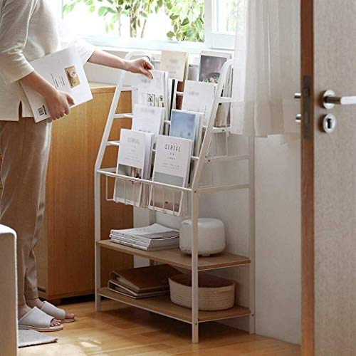 Bookshelf Book Organizer Storage Shelf Rack Contador de libros, para organizador de hogar para libros Sala de estar, Cocina, Oficina, Organizador para libros ( Color : Blanco , Size : Large )