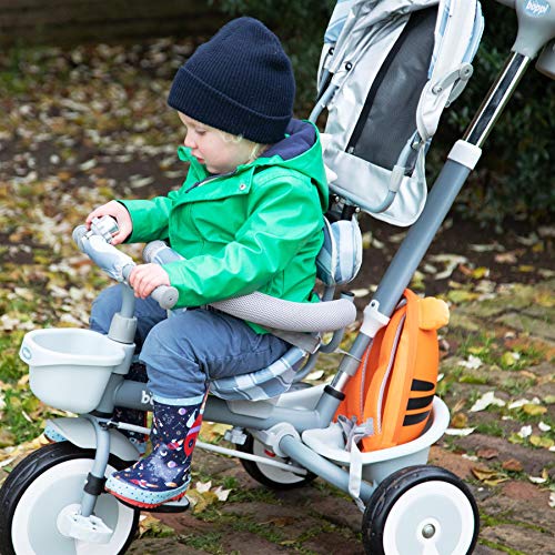 boppi 4 en 1 Cochecito Infantil y Triciclo de Pedales con Asiento Reversible hacia Delante y hacia atrás - Gris Ondas