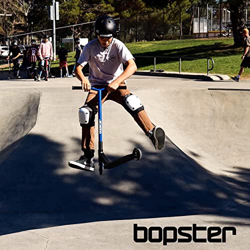 Bopster Patinete para Trucos y Saltos Freestyle Giro 360 Grados Ligero Manillar Ancho Deck Deportivo - Azul